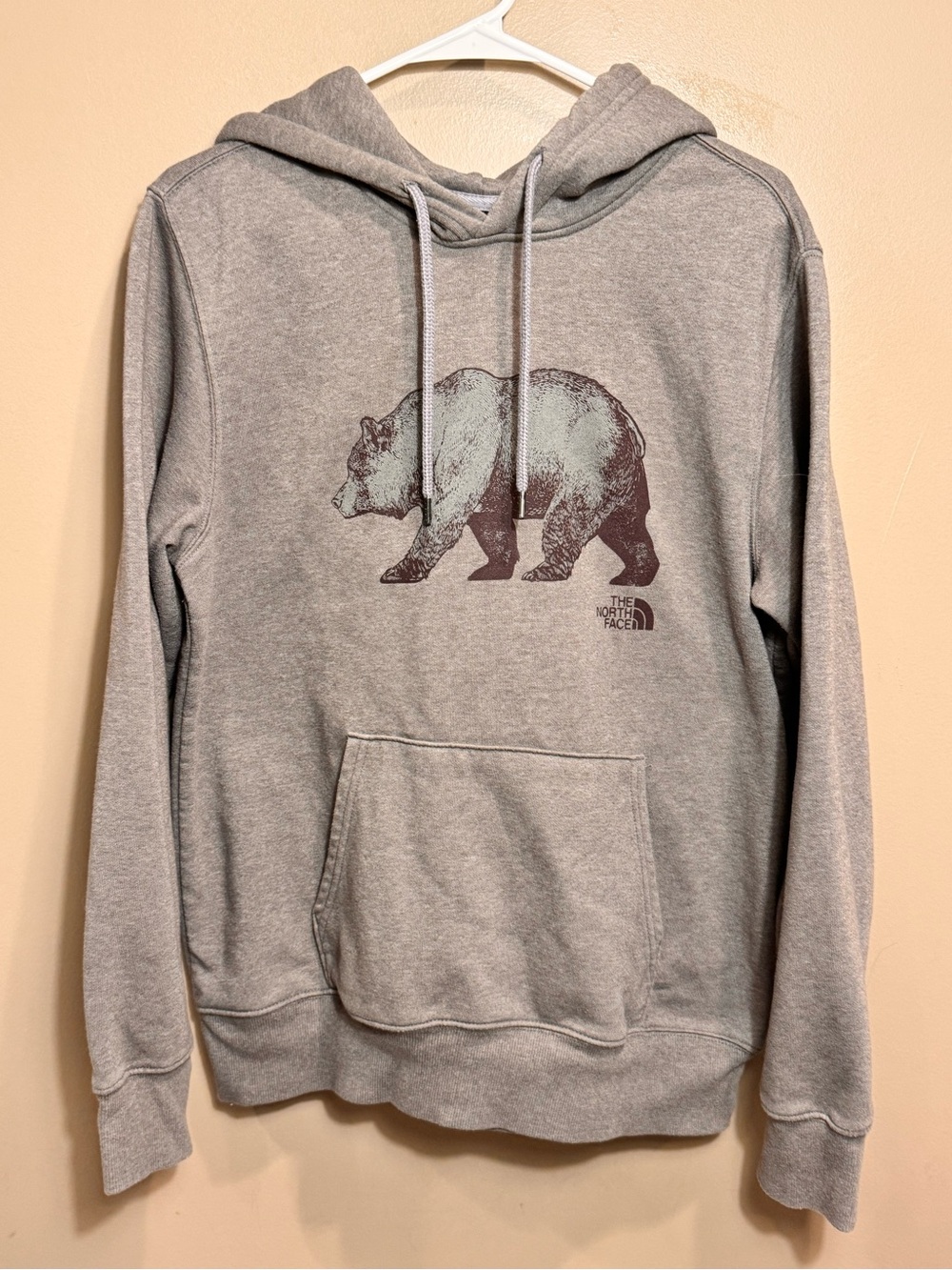 The North Face Men's Gray Bear Graphic Hoodie Medium